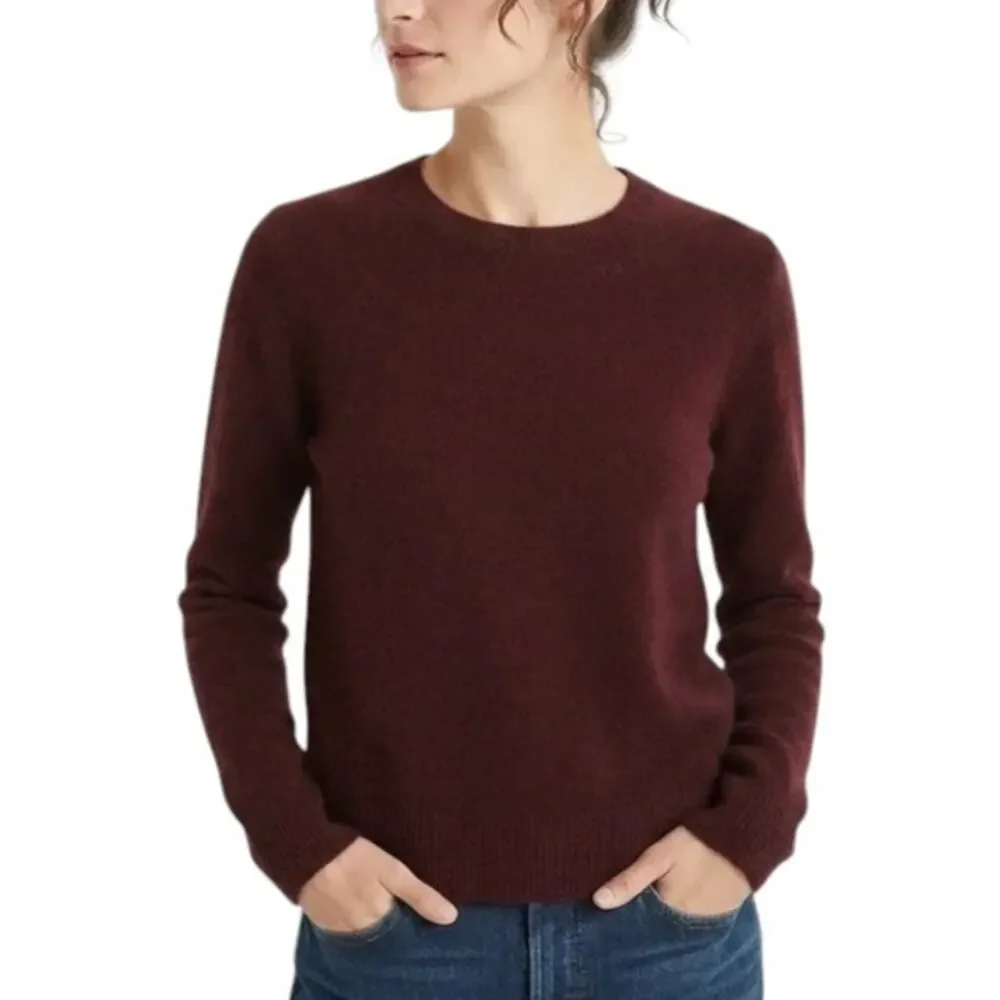 J. Crew Burgundy Extra Soft Yarn Crewneck Pullover Sweater